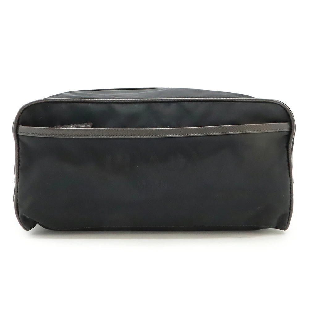 Prada Jacquard Triangle Shoulder Bag Multi Pouch Clutch NERO Black